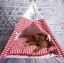 Load image into Gallery viewer, Small Dogs Teddy Dog House Pet Waterloo Naval Stripe Dog House Pet Tent Can Unpick And Wash GP160107-22
