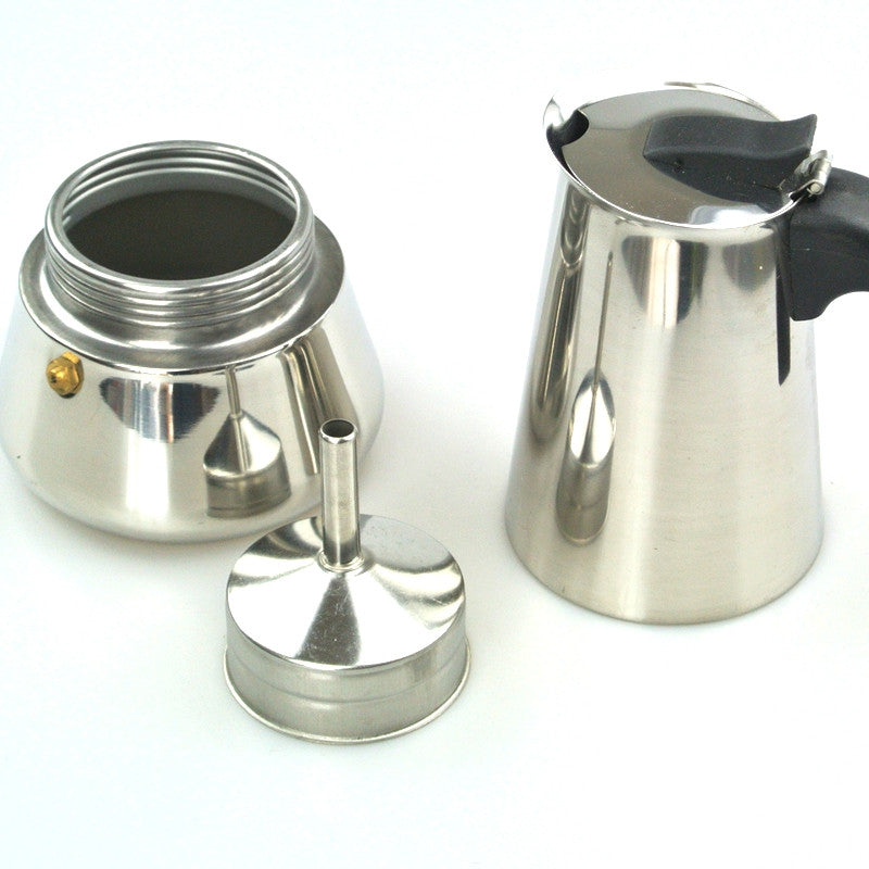 Stainless steel Moka pot 4 cups / filter cartridge aluminum material m –  EllaSeal