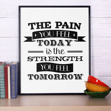 Load image into Gallery viewer, Motivational Print Canvas Poster, The Pain You Feel Today, Fitness Motivation, Inspirational Wall Phrase Art, Frame Not included
